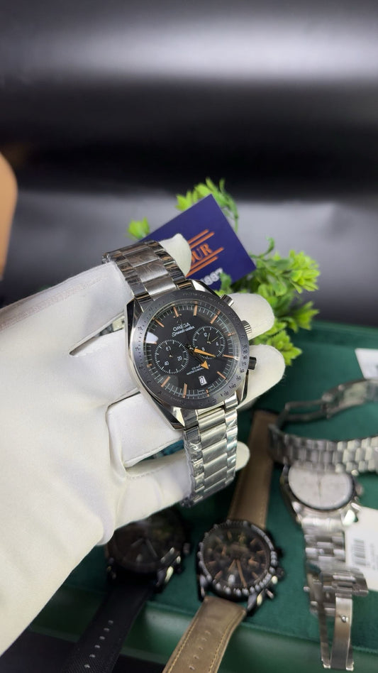 Silver with black dial