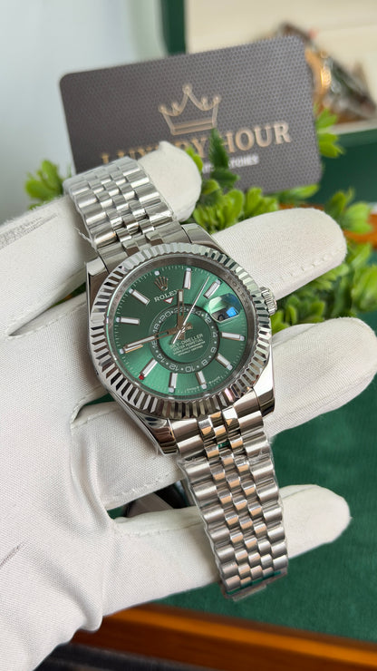 Silver with Green Dial🔥
