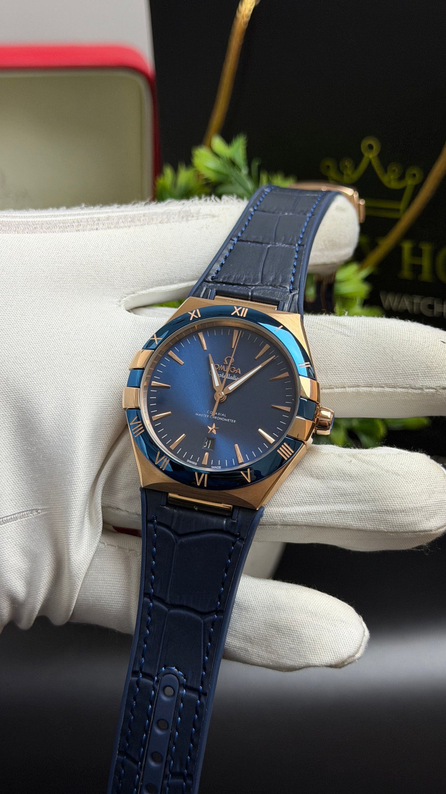 Silver with Blue Dial.