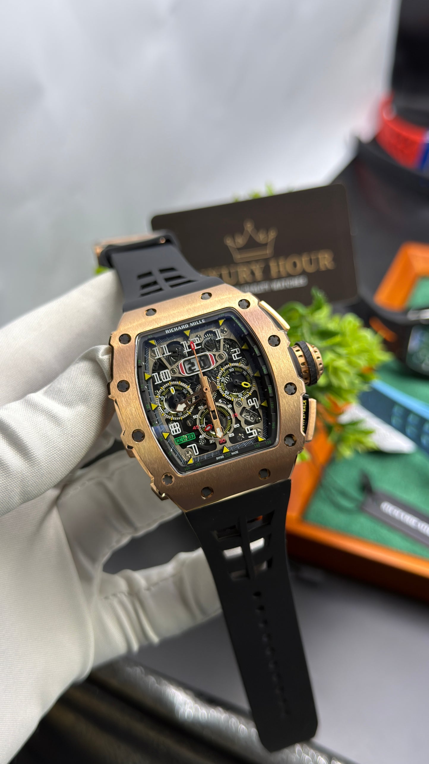 Rose Gold with Black chronograph🔥