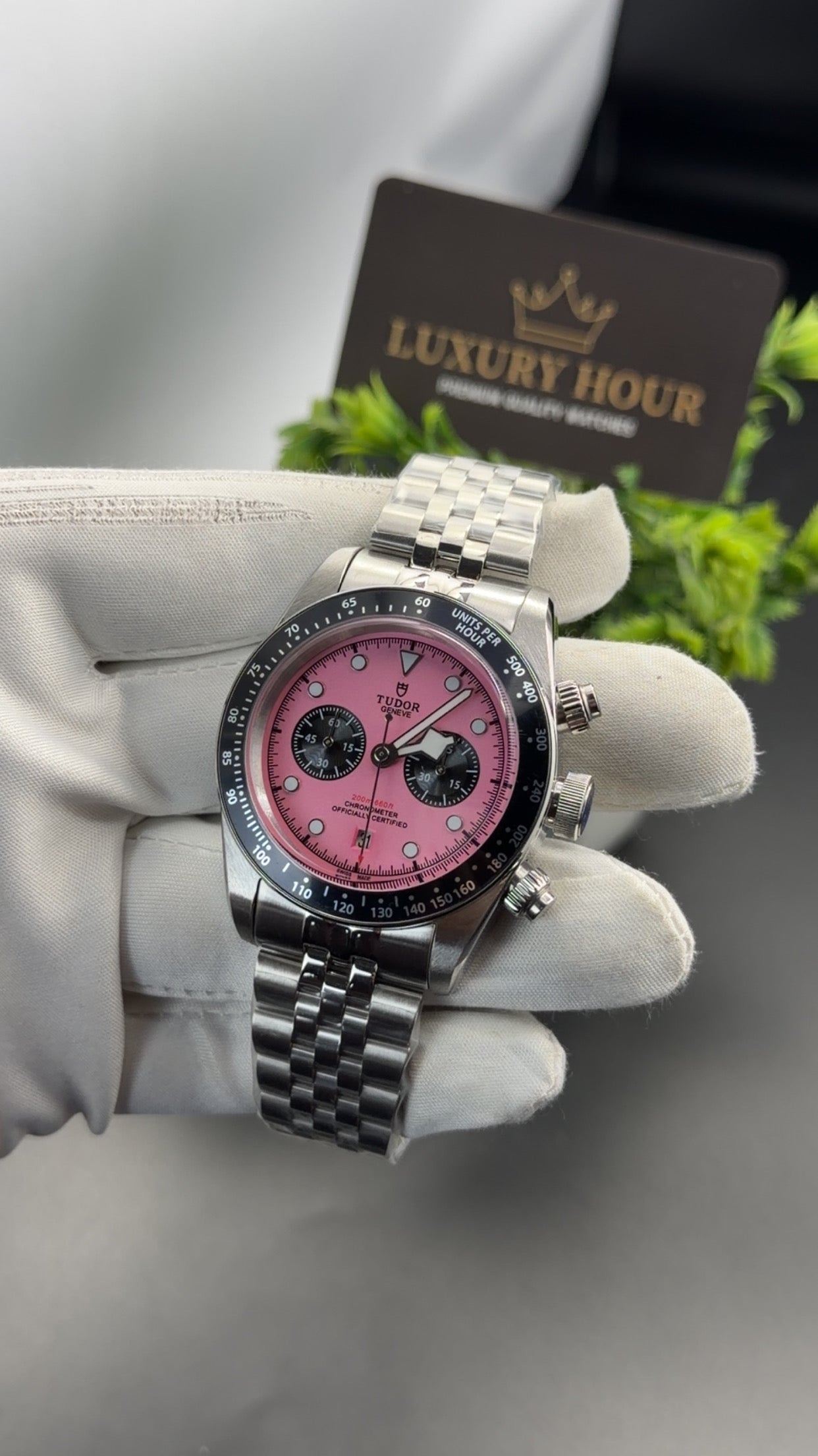 Silver with Pink dial🔥