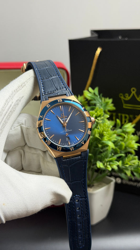 Silver with Blue Dial.