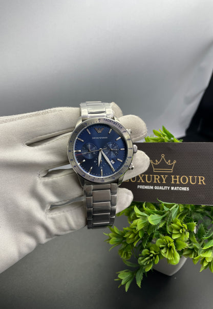 Silver with Blue dial🔥