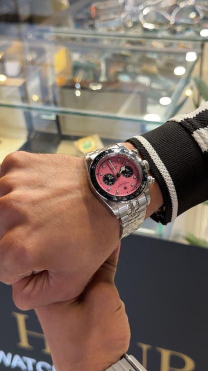 Silver with Pink dial🔥