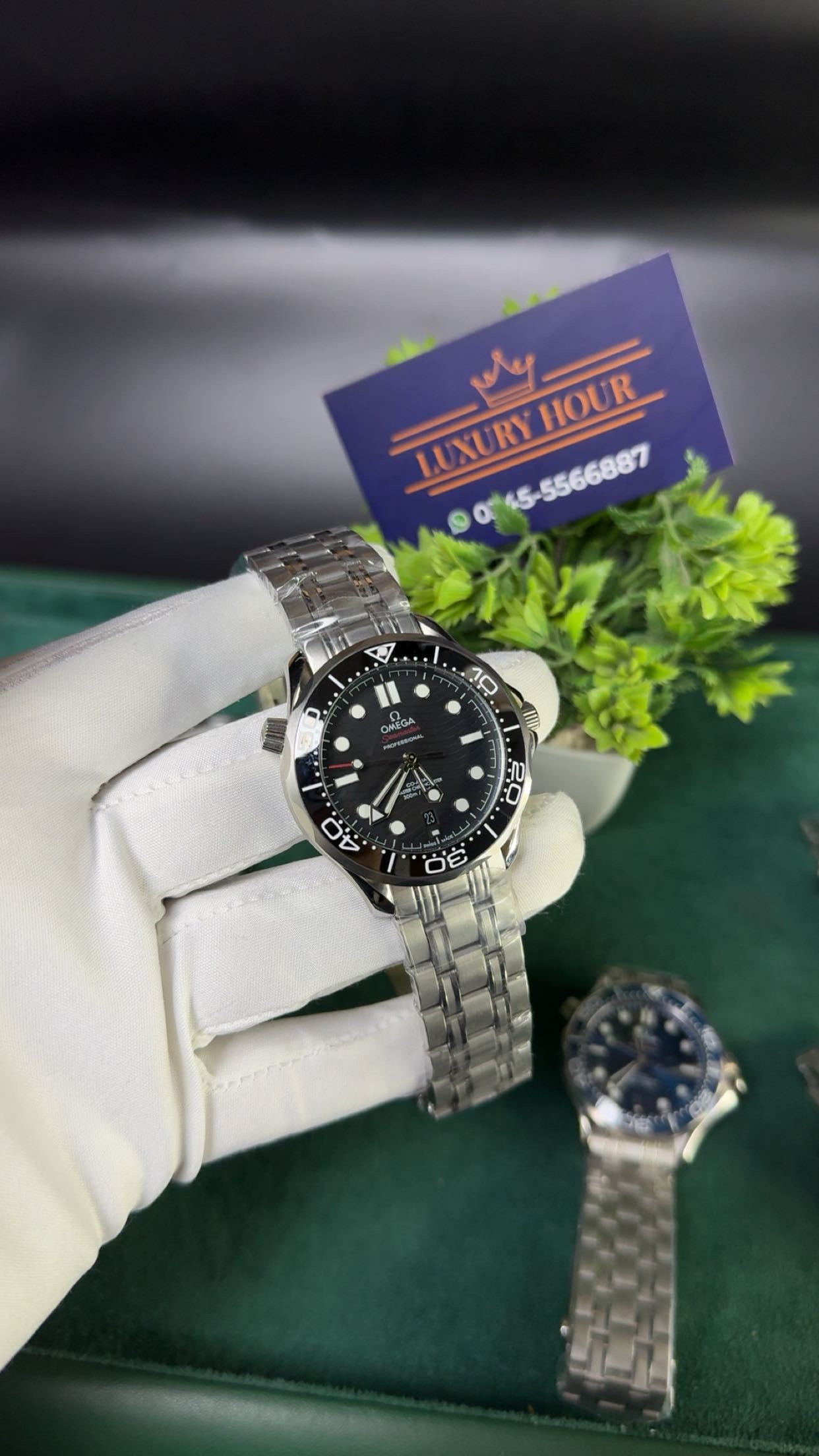 Silver with black dial