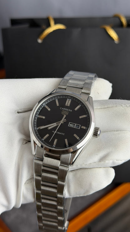 Silver with Black Dial.