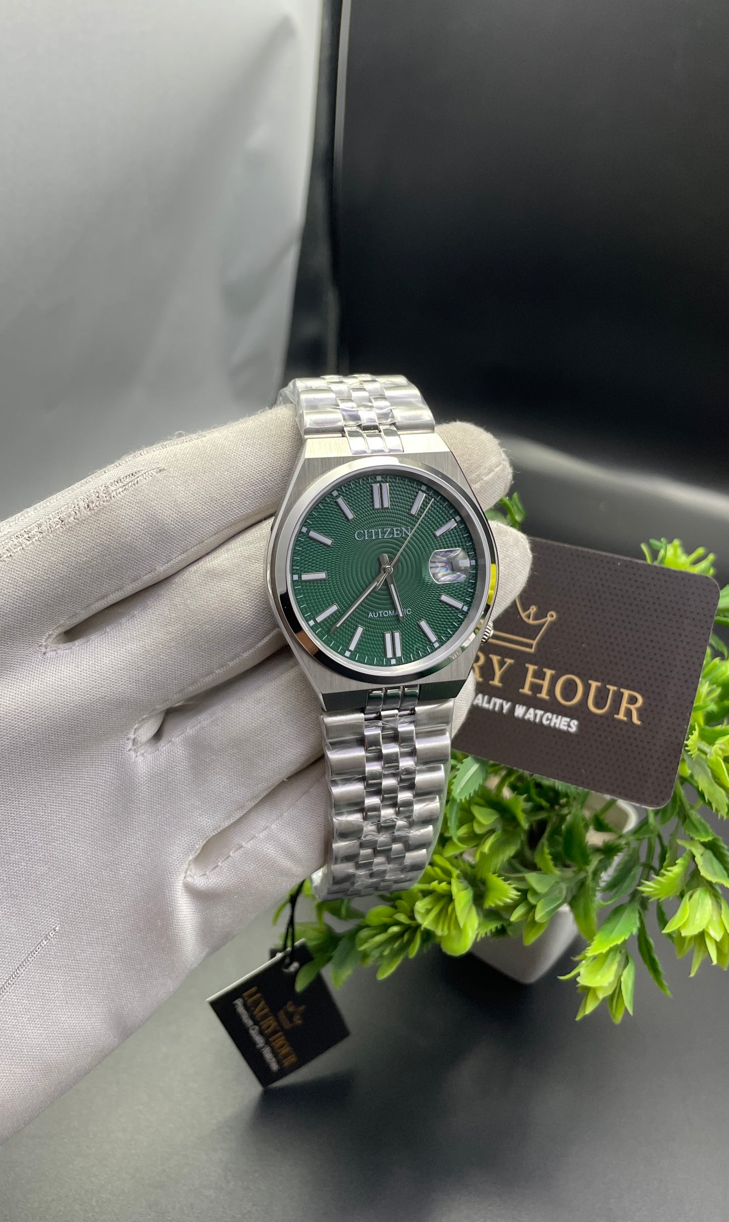Silver with Green Dial🔥