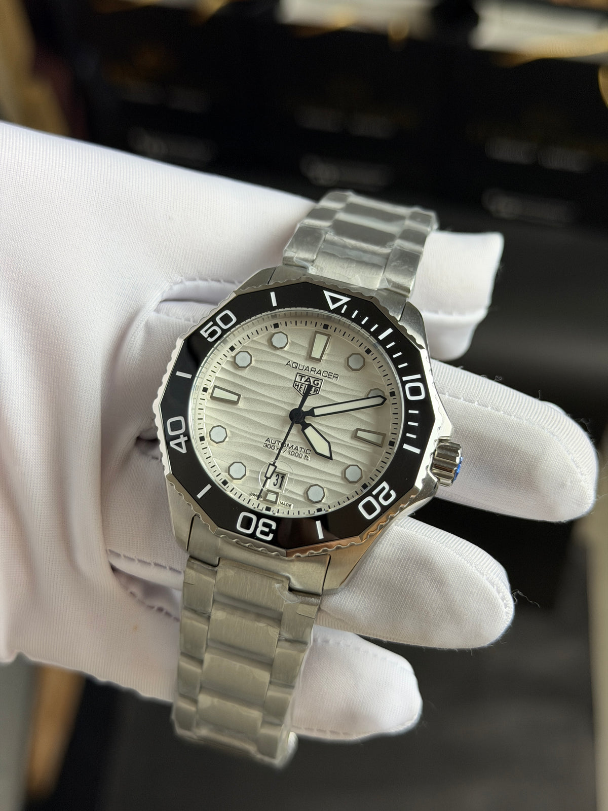 Silver with White Dial.