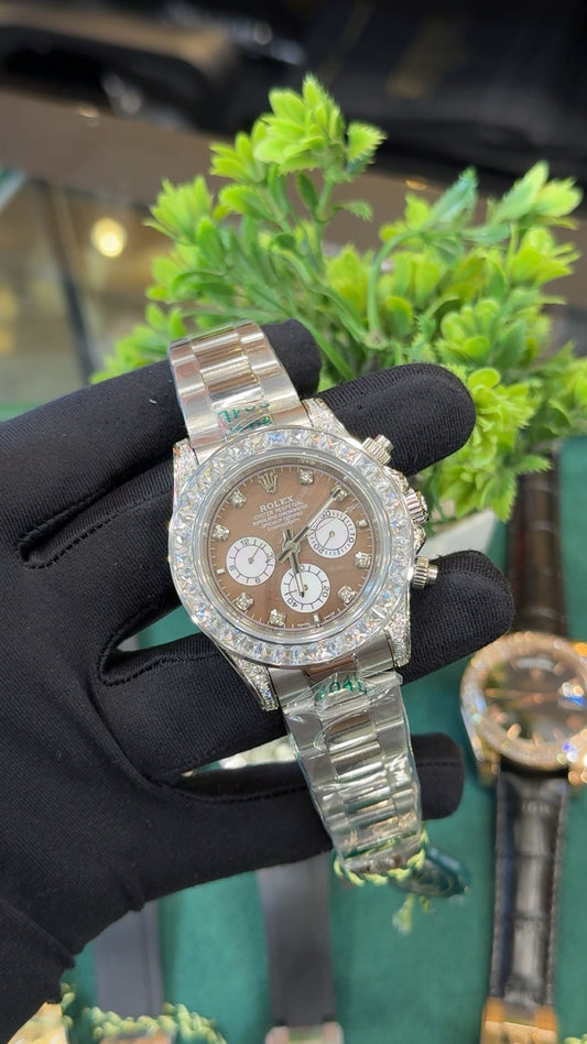 Silver with zarcon stones.