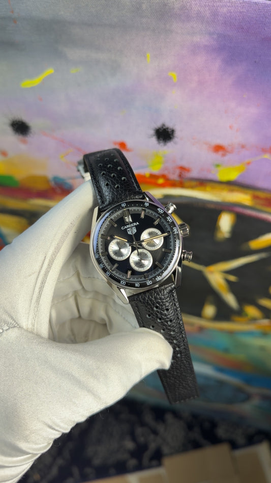 Silver with black dial