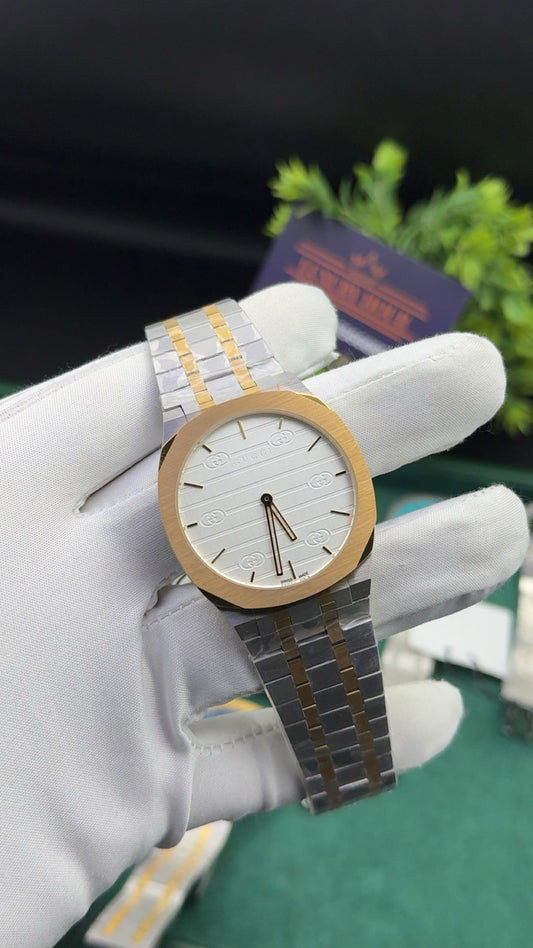 Yellow gold two tone with white dial