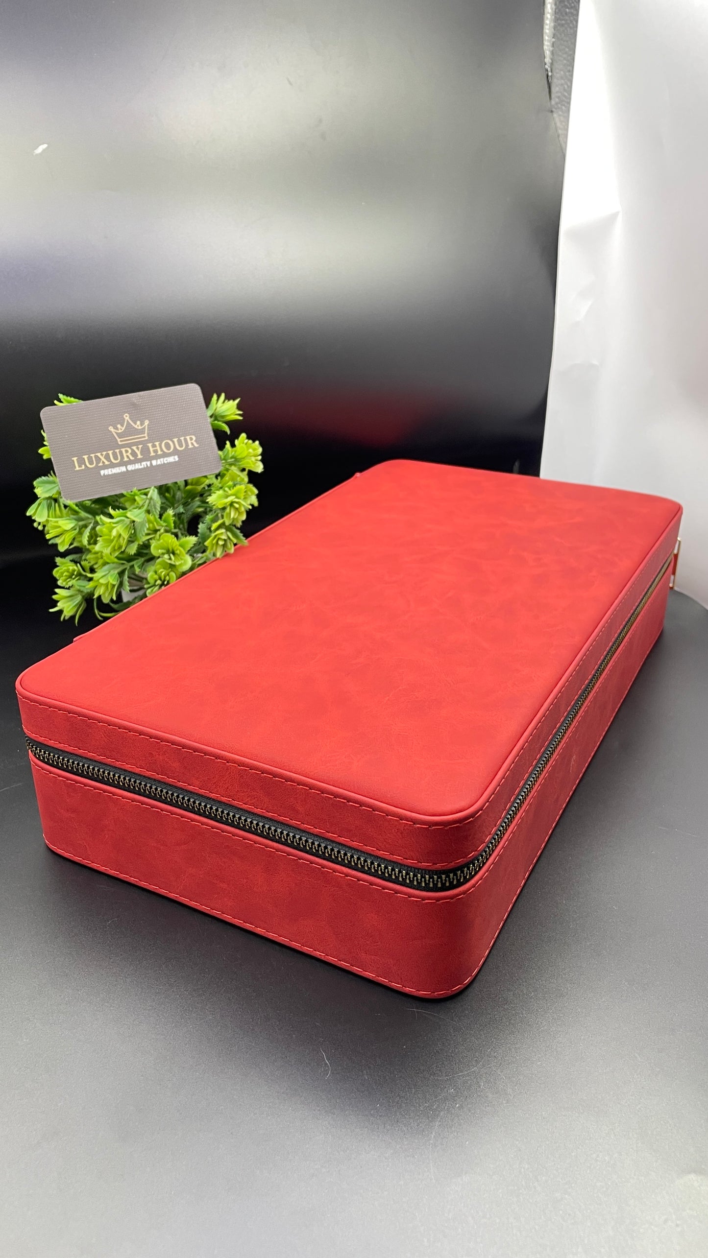 Red Zipper Watch Case