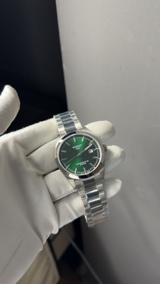 Silver with Green dial 🔥