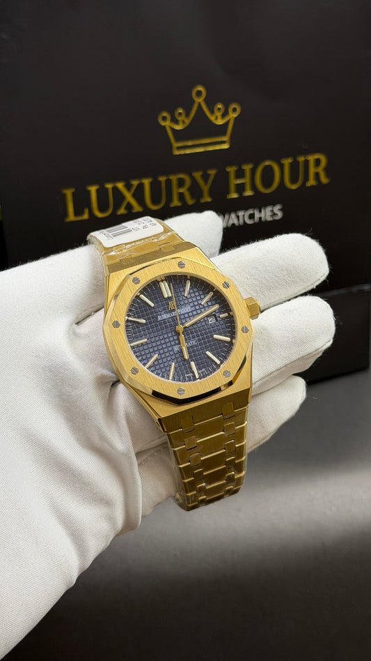 Yellow Gold with Blue Dial.