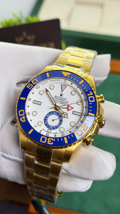 Yellow Gold with White Dial.