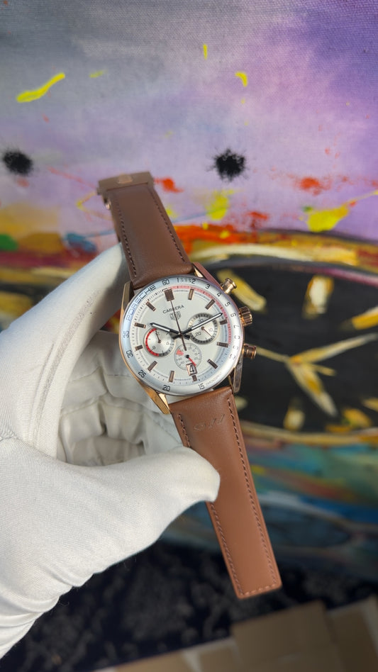 Rose gold with white dial