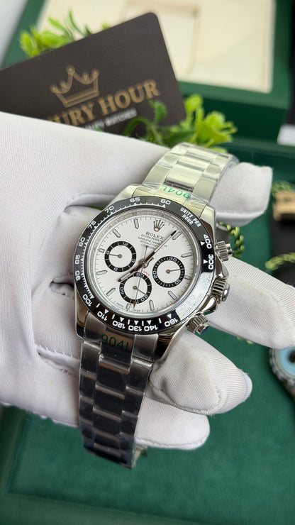 Silver with White Dial.