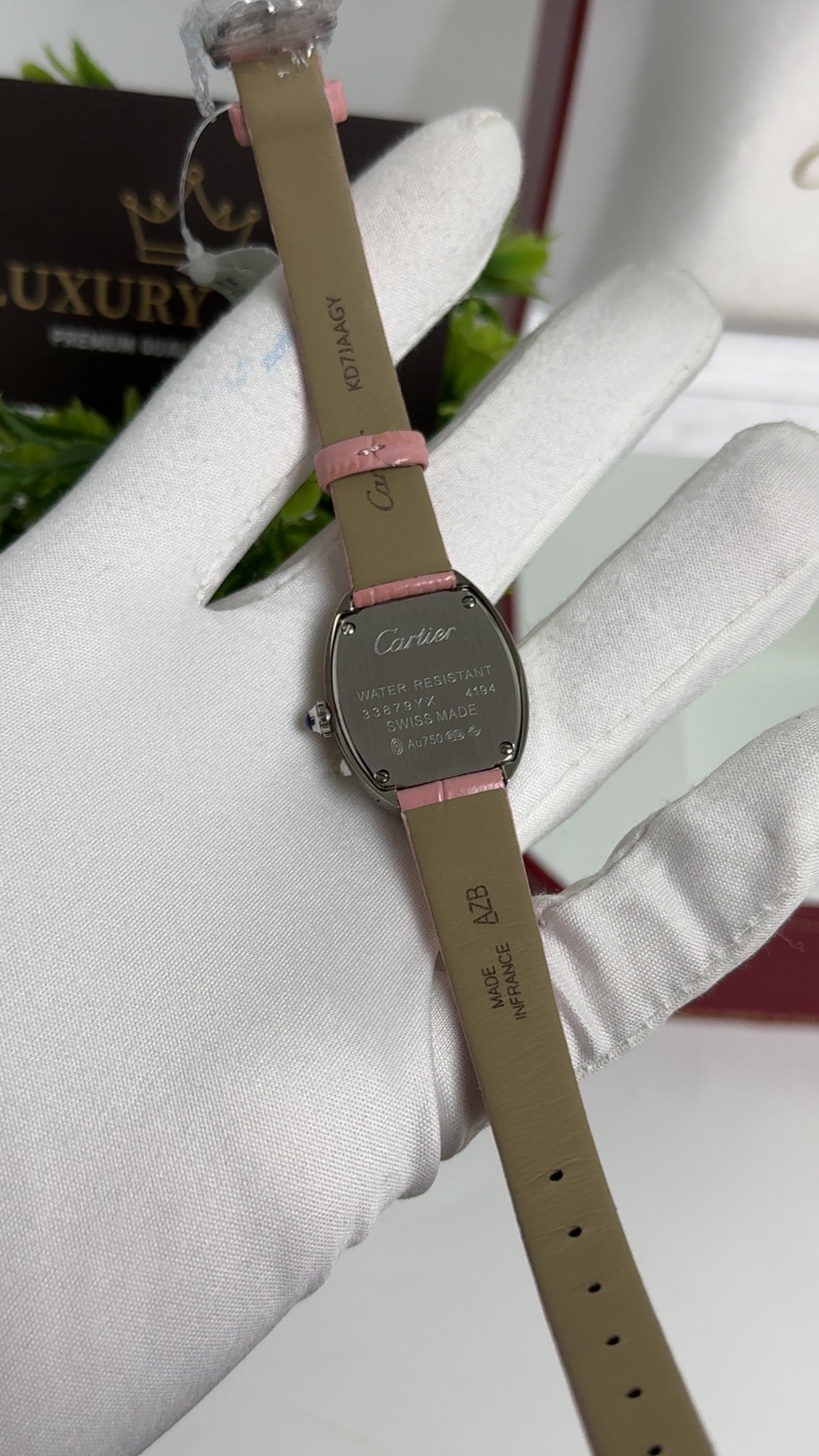 Silver with Pink Strap.