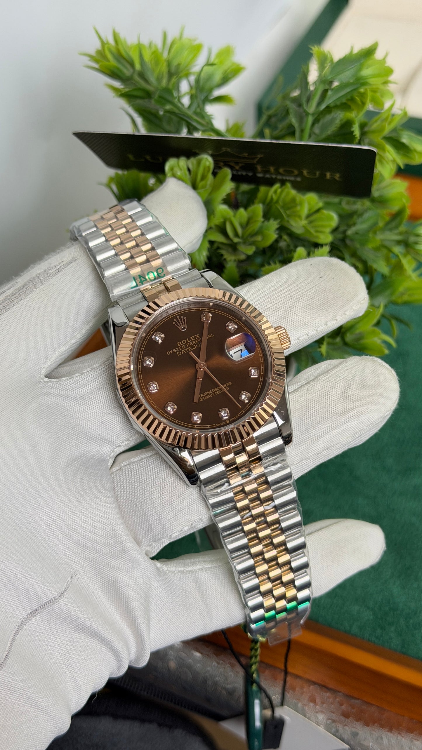 Rose Gold Two Tone with Chocolate Dial🔥