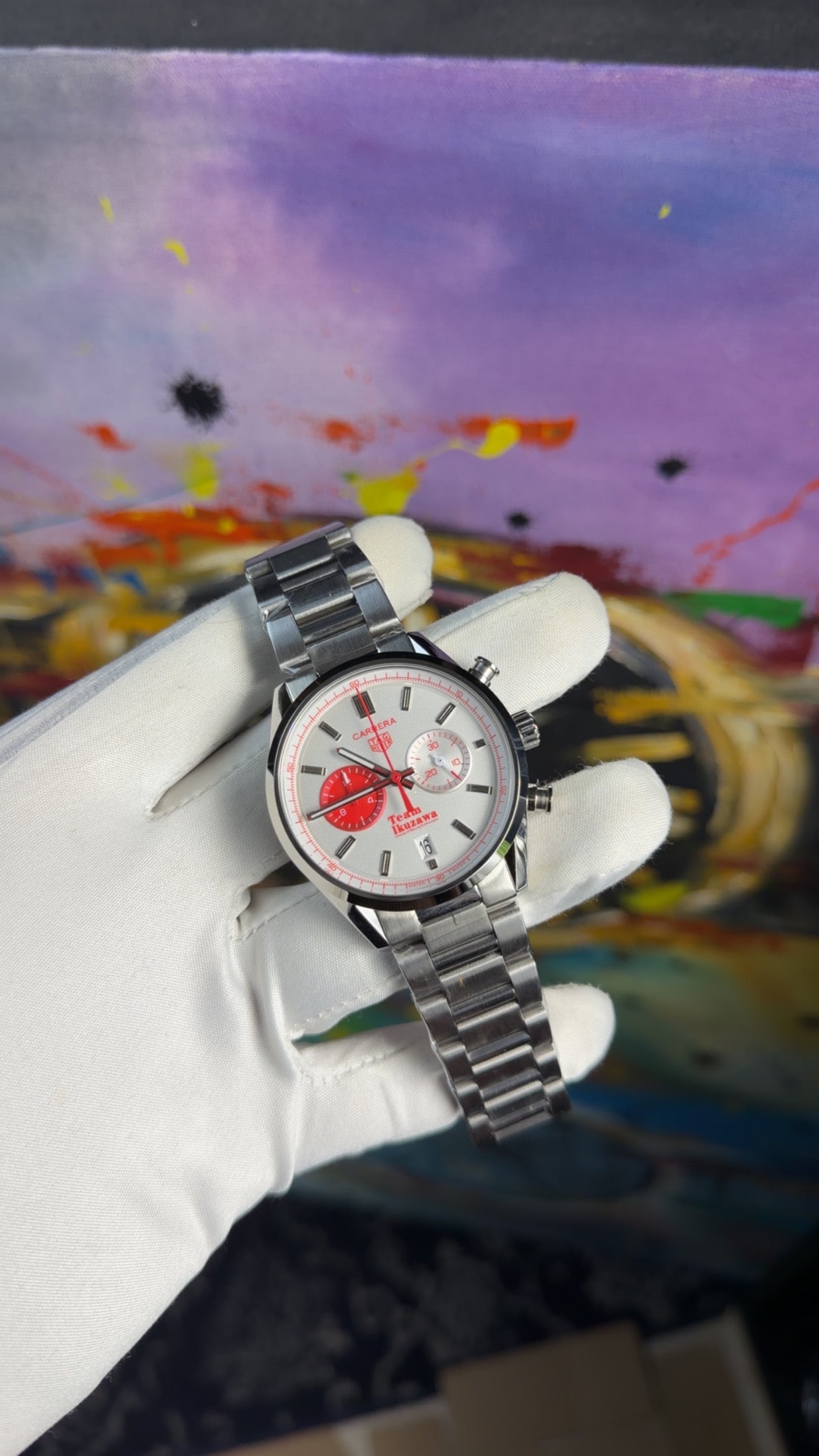 Silver with white dial