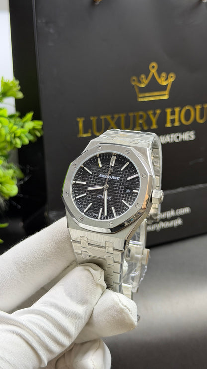 Silver with Black Dial.