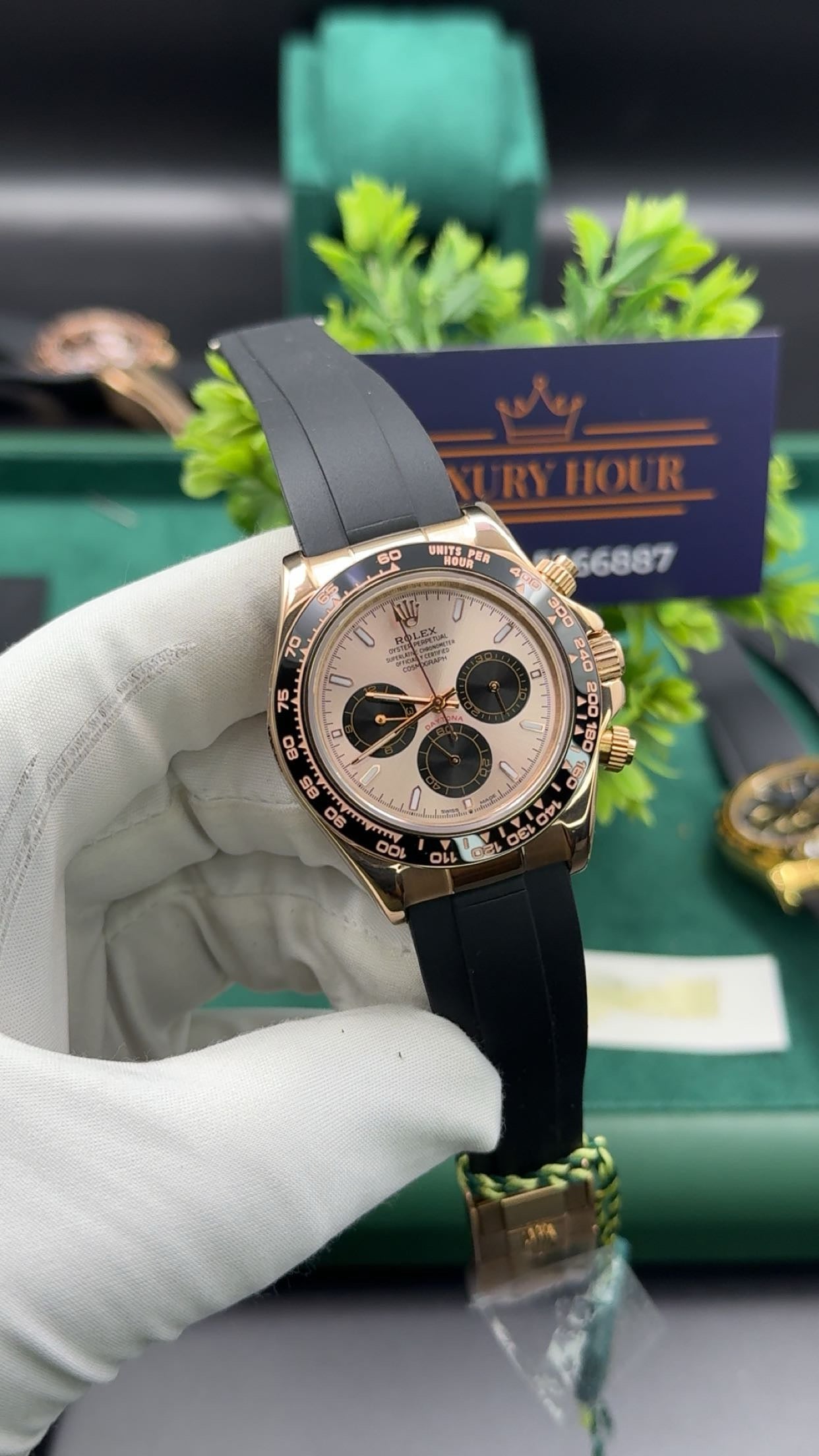 Rose gold with rose dial