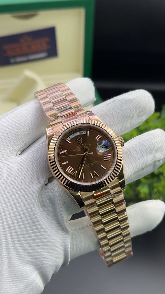 Rose Gold with chocolate dial