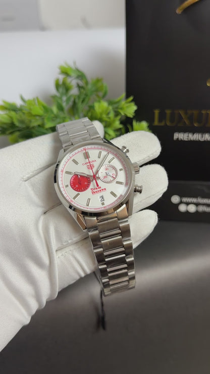 Silver with White Dial.
