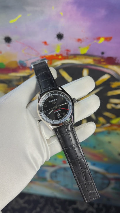 Silver with black dial