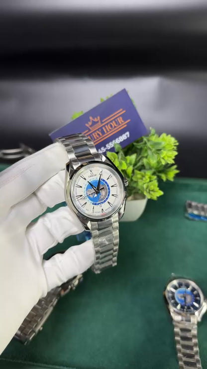 Silver with white dial