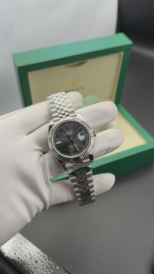 Silver with grey dial🔥