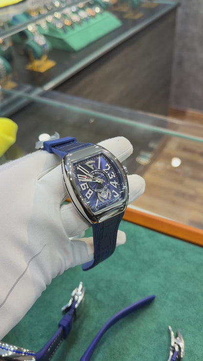 Silver with Blue Dial.
