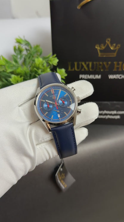 Silver with Blue Dial.