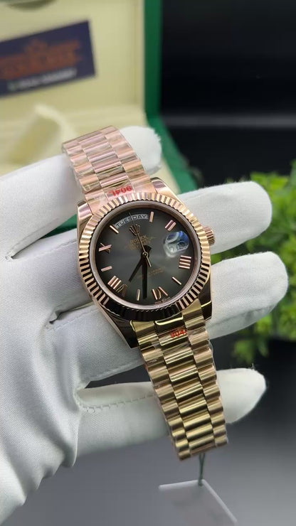 Rose Gold with Ombre Grey dial