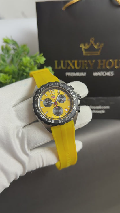 Silver with Yellow Dial.
