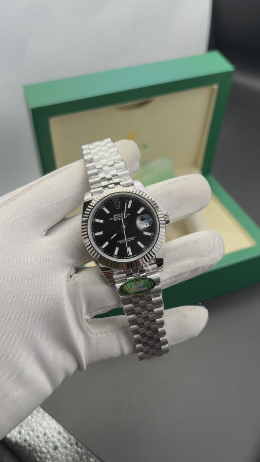 Silver with black dial🔥