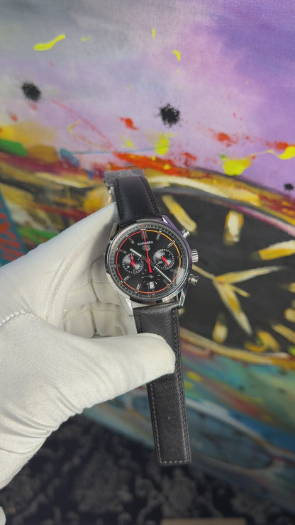 Silver with black dial