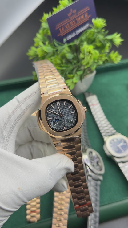 Rose Gold with black dial