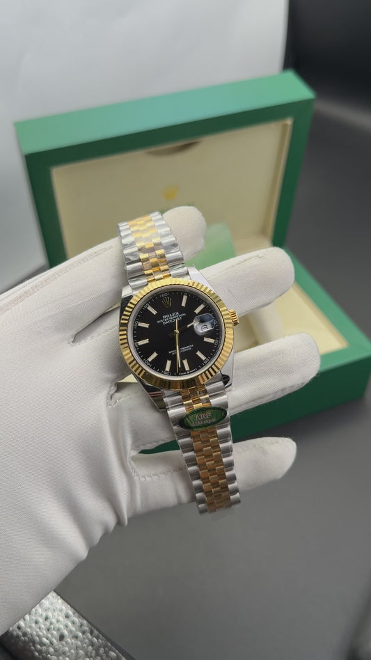 Yellow Gold two tone with black dial🔥