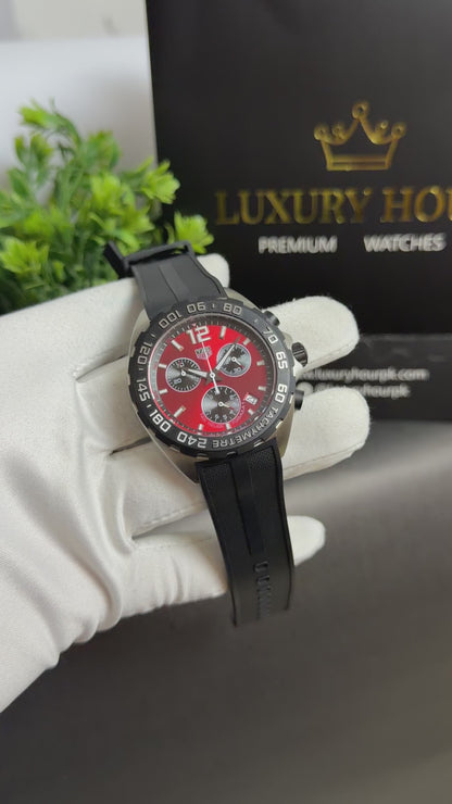 Silver with Maroon Dial.