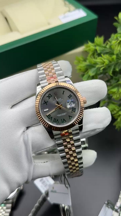 Rose gold two tone with Wimbledon dial
