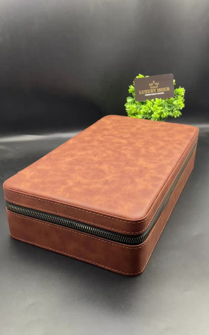 Brown Zipper Watch Case