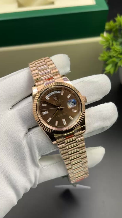 Rose Gold with chocolate dial