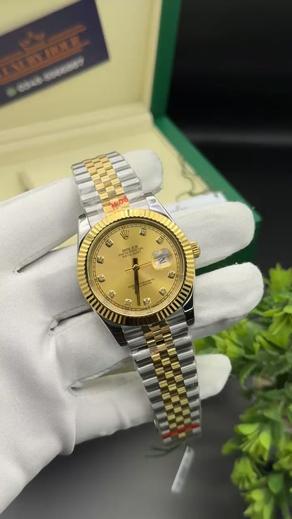 Yellow gold two tone with gold dial