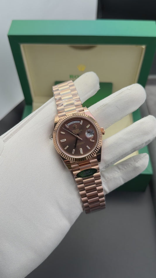 Rose Gold with chocolate dial